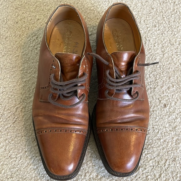 100% leather Mariano Campanile men’s oxfords size 8.5 IT which is US Mens 9.5 - Picture 1 of 13